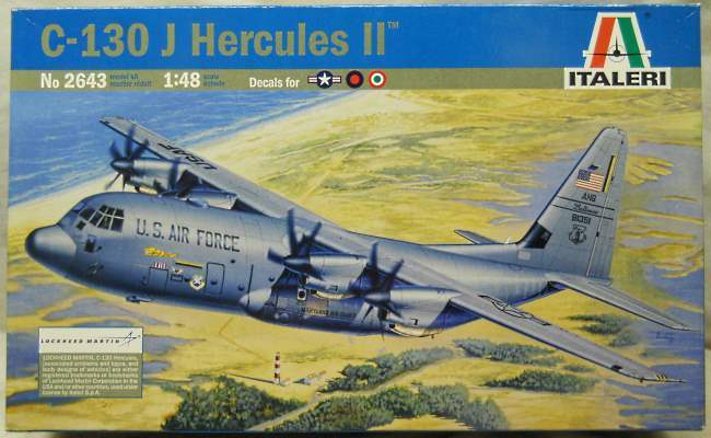 Italeri 1/48 Lockheed C-130J  - USAF / RAF / Italy, 2643 plastic model kit